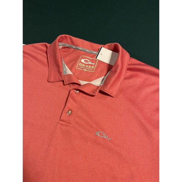 Drake Waterfowl Clothing Performance Fishing Hunting Polo Shirt XL Salmon Nature - Picture 2 of 7